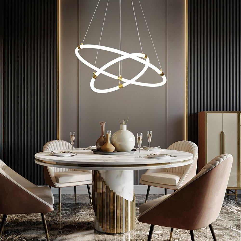 Surround Circle LED Chandelier – 2/3-Light with 4000 K Acrylic Glow
