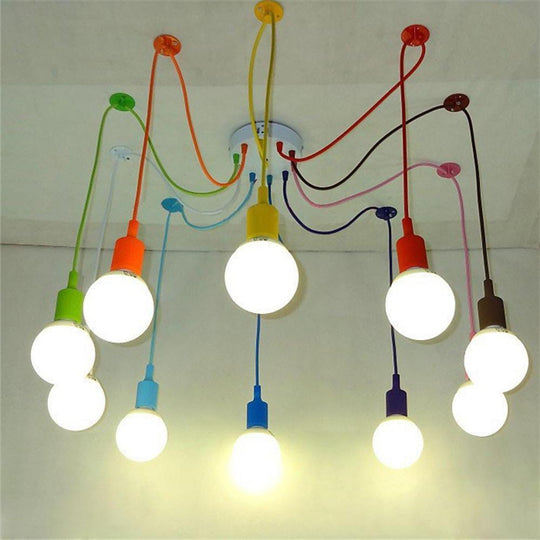 Cluster Spider Pendant Lighting 10 Heads DIY Adjustable Ceiling Light