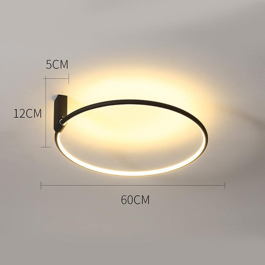 2-Circle Metal Abstract LED Flush Mount Ceiling Light