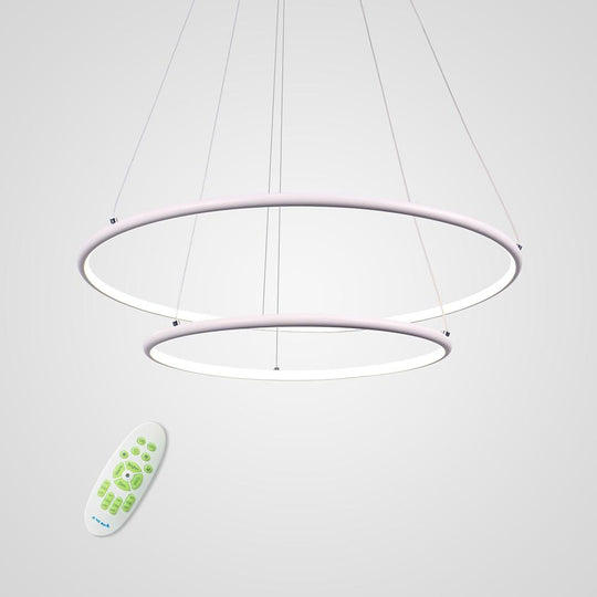 Modern LED 2-Ring Minimalist Geometric Chandelier