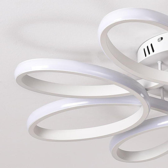 Flower Shaped Dimmable LED White Modern Ceiling Light – Flush Mount