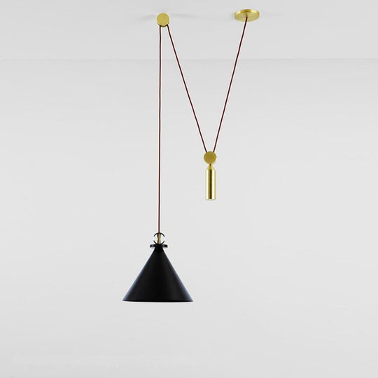 Electroplated Metal Conical Adjustable Linear LED Pendant Light