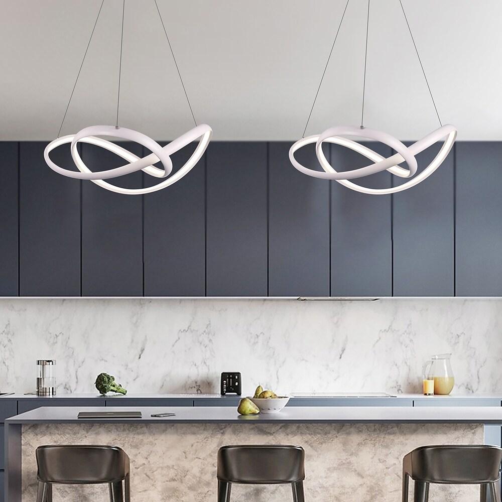 Interweaving Curved Décor Dimmable LED Adjustable Modern Pendant Light