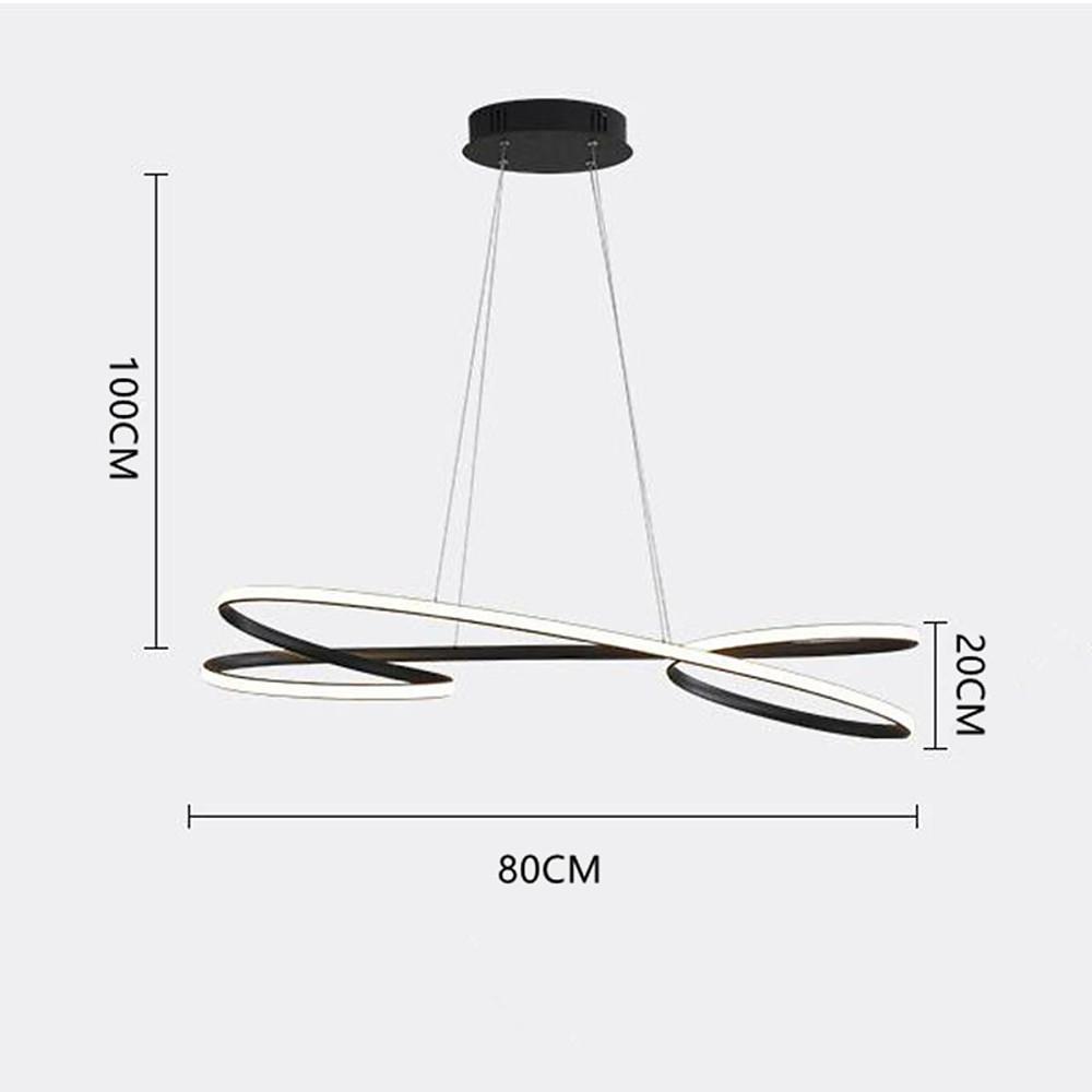 Vintage LED Ribbon Twist Chandelier – Round Wave Shaped Design
