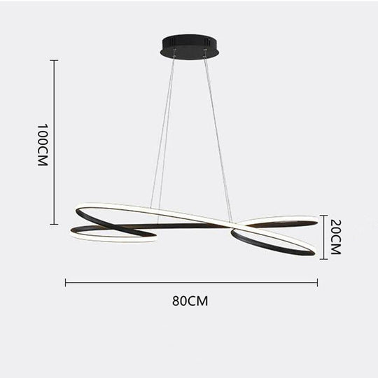 Vintage LED Ribbon Twist Chandelier – Round Wave Shaped Design