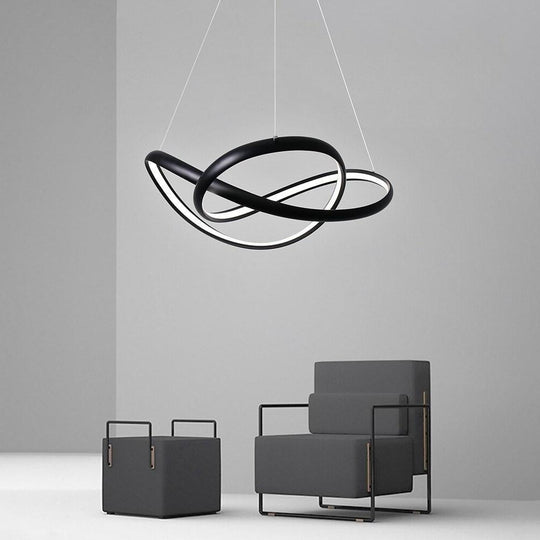 Abstract Waves Modern Style LED Pendant Light for Kitchen Dining and Living Rooms