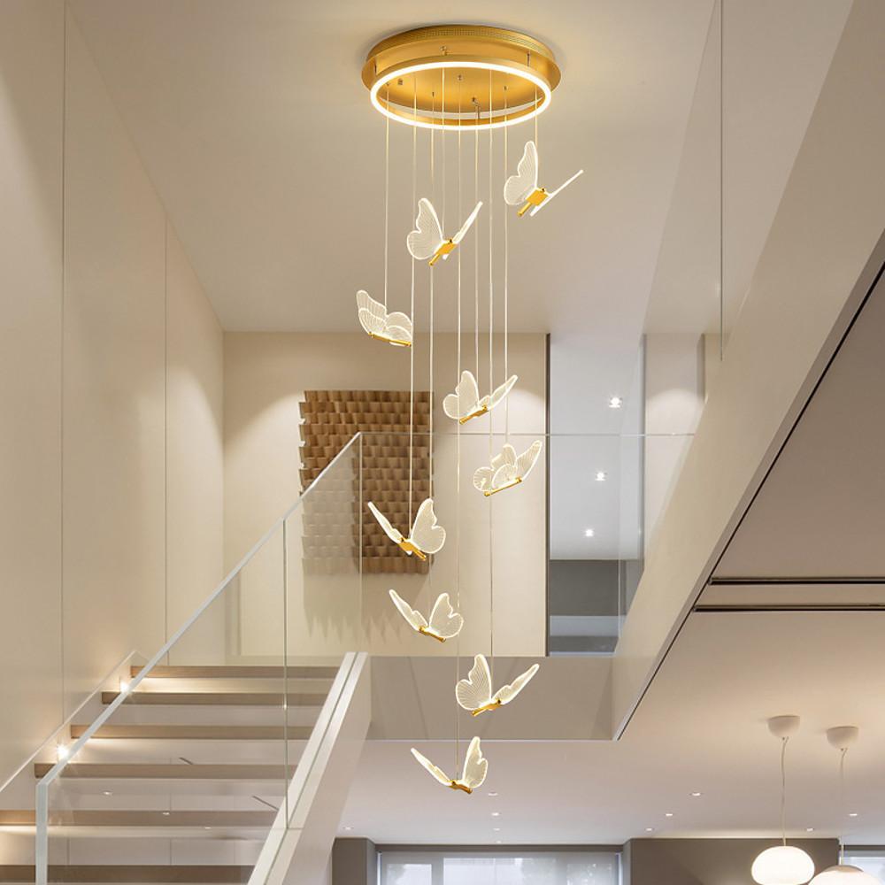 Butterfly Shapes – Acrylic Metal LED Pendant Chandelier for Living Rooms and High Ceilings