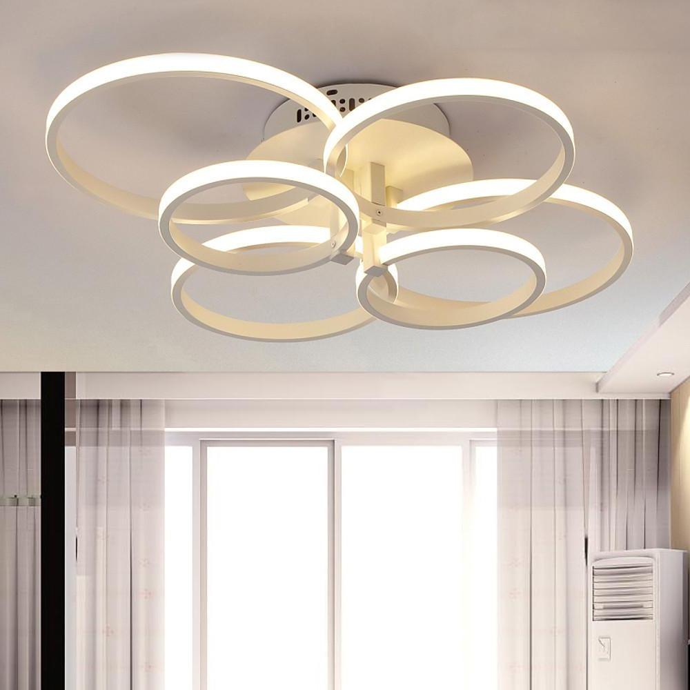 6-Light Metal and Silica Gel Flush Mount LED Ceiling Light – Modern Contemporary Design