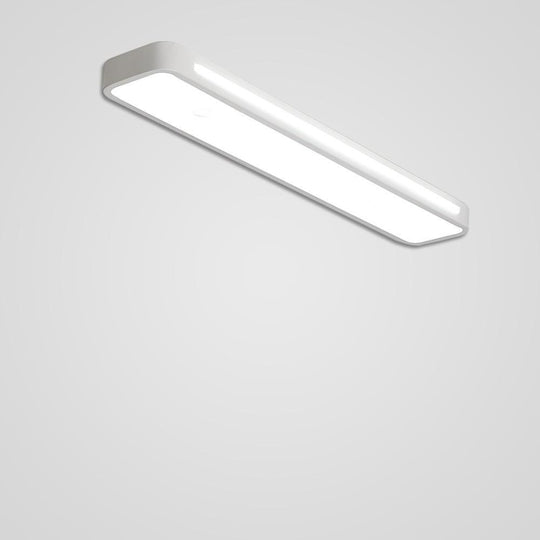 Rectangular Black/White Metal LED Flush Mount Ceiling Light