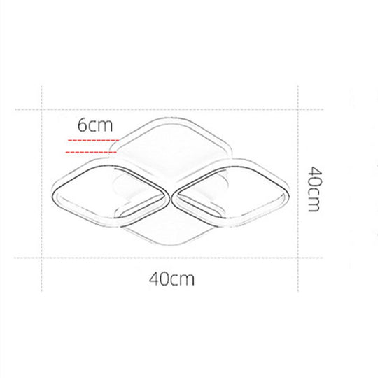 Overlapping Squares LED Modern Ceiling Light Flush Mount Lamp