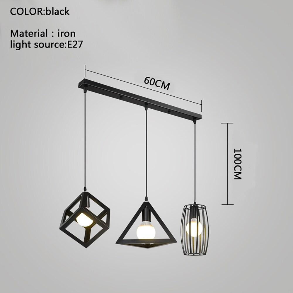 Geometric LED Adjustable Black Vintage Pendant Light