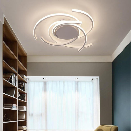 30 Inch Swirls Circle Abstract LED Flush Mount Ceiling Light