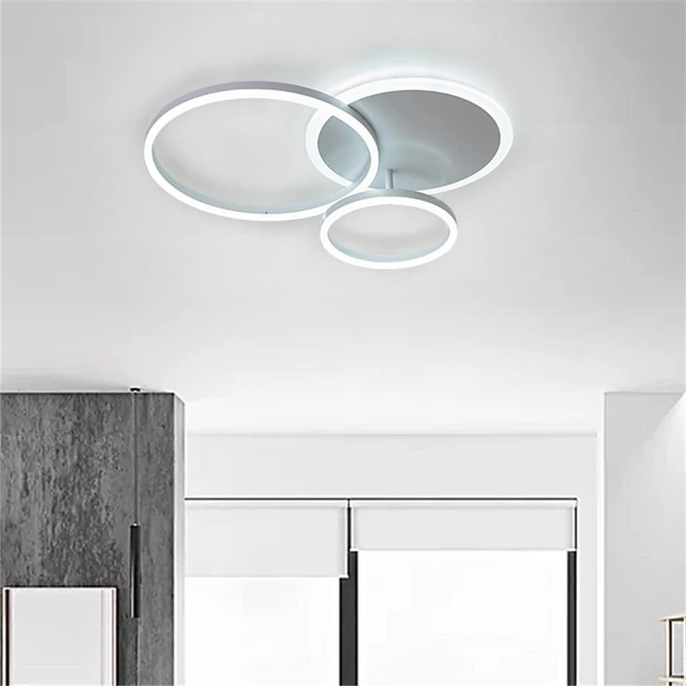 3 Layers LED Modern Circle Flush Mount Light 3 Color Dimmable 26" x 20"