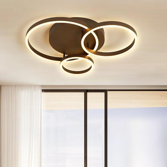 3 Circles Metal Dimmable LED Modern Flush Mount Ceiling Light
