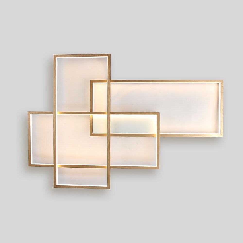 Overlapping Rectangles Aluminum Geometric LED Flush Mount Ceiling Light