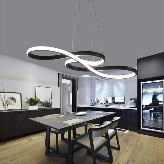 Ribbon LED Pendant Light with Nordic Geometric Linear Design