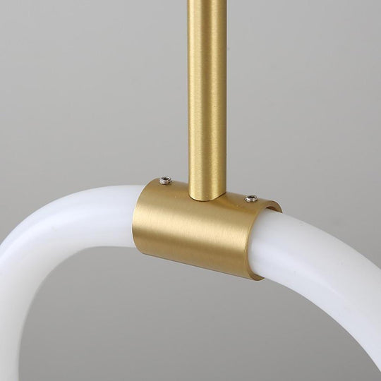 Rounded Rectangular Copper LED Nordic Pendant Light