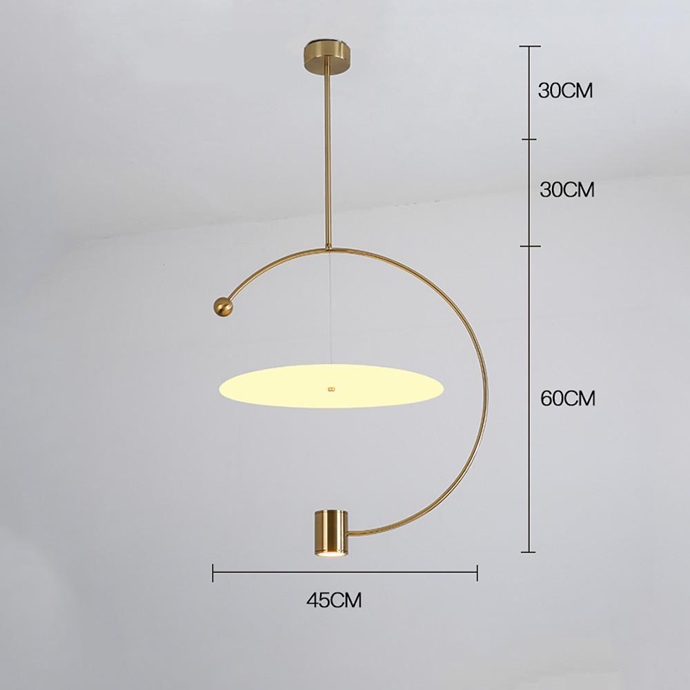 Electroplated Metal Semi-Circular LED Gold Nordic Pendant Light