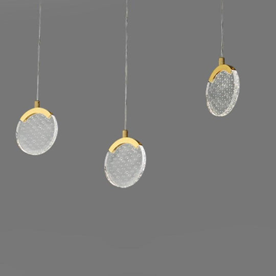 Artistic Circular Acrylic Copper LED Pendant Light