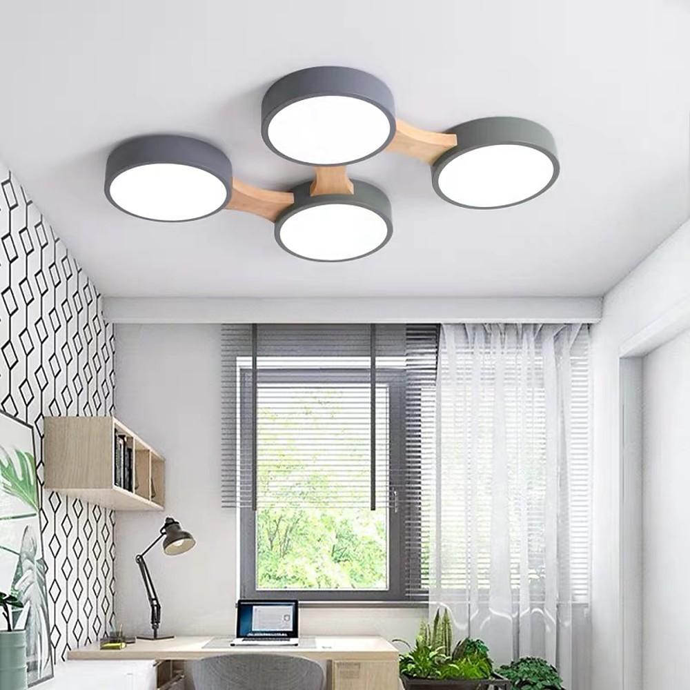Circular 5-Light LED Industrial Flush Mount Ceiling Light