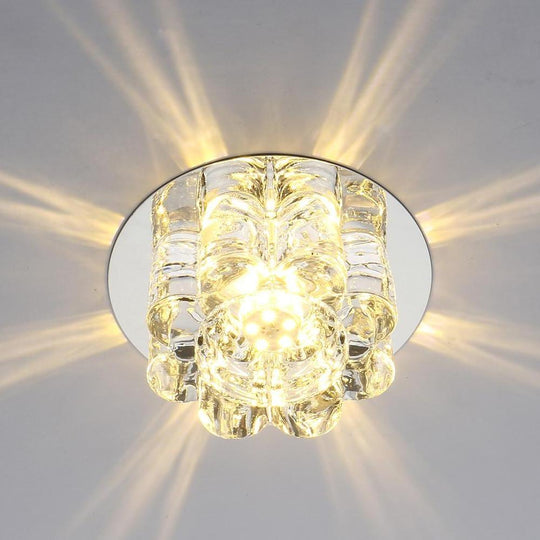 Electroplated Metal Crystal Flower Multi-Color LED Modern Ceiling Light