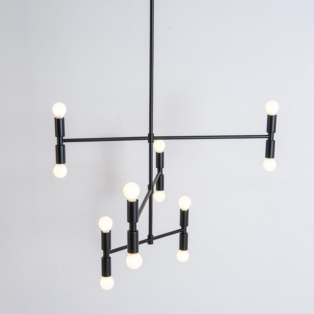 12-Light LED Electroplated Metal Adjustable Modern Pendant Light