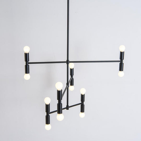 12-Light LED Electroplated Metal Adjustable Modern Pendant Light