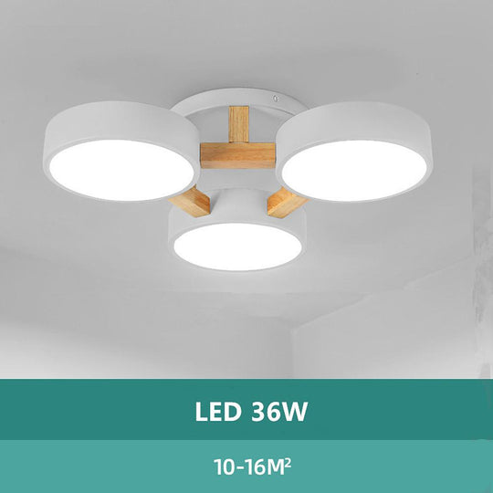 3-Circle LED Flush Mount Ceiling Light with Frosted Shades