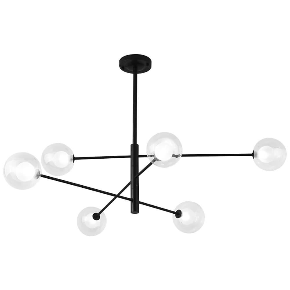 Linear Sputnik Chandelier with 6 Glass LED Lights