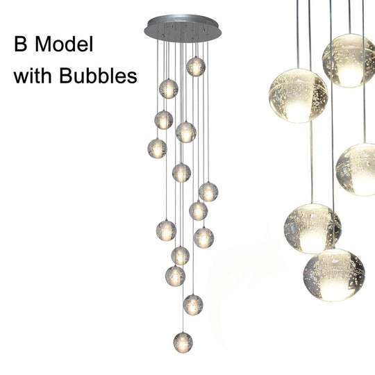 Modern Adjustable 14-Bulb Crystal LED Chandelier – Elegant Artistic Design