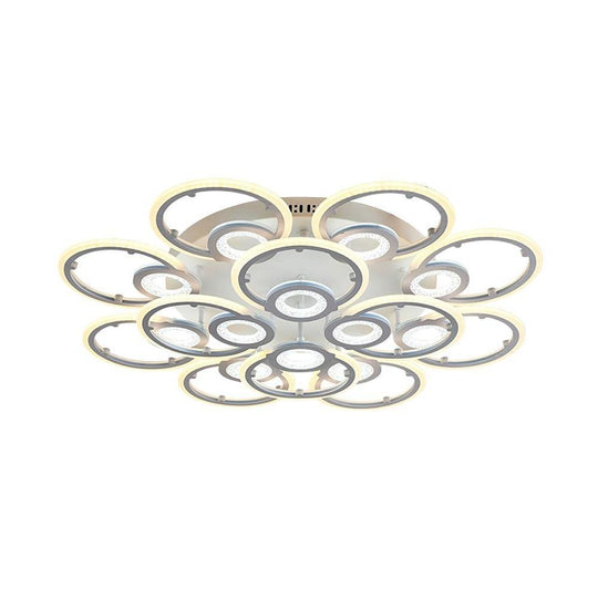 Ring Display Metal Geometric LED Flush Mount Ceiling Light