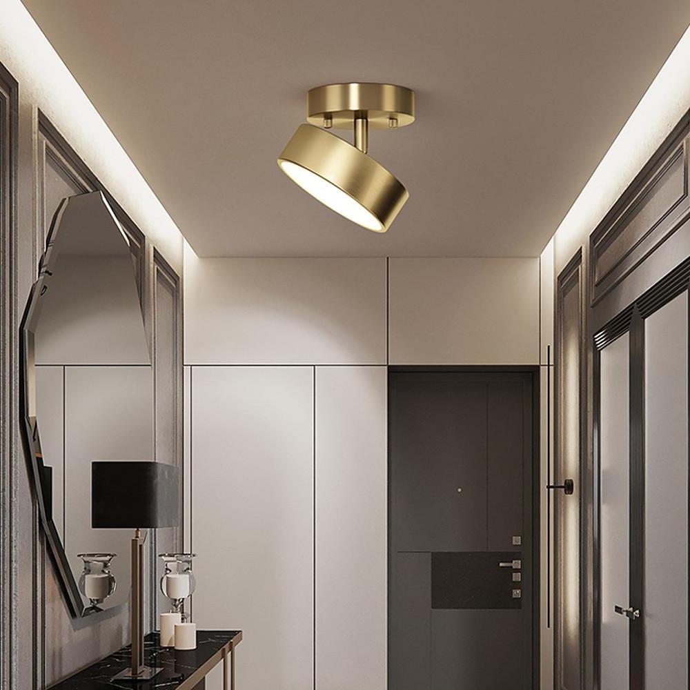 Circular Electroplated Copper LED Nordic Adjustable Ceiling Light