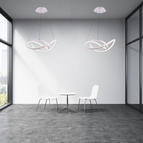 Interweaving Curved Décor Dimmable LED Adjustable Modern Pendant Light