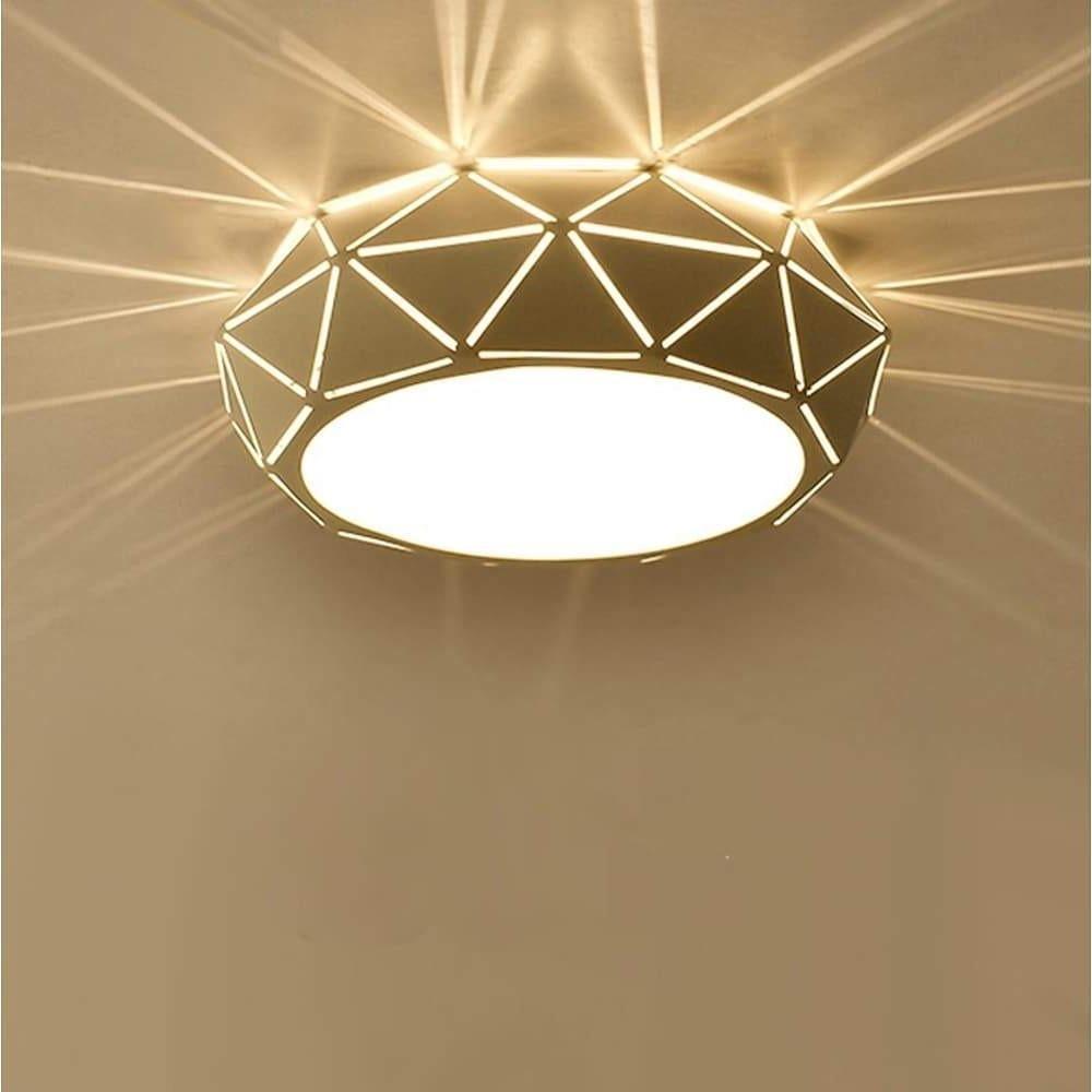 Geometric Drum Shaped LED Modern Flush Mount Ceiling Light