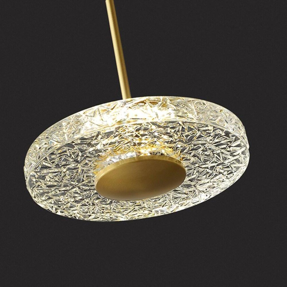 Circular Acrylic Copper LED Gold Nordic Pendant Light Hanging Ceiling Light