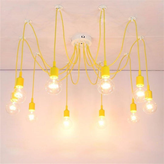 Cluster Spider Pendant Lighting 10 Heads DIY Adjustable Ceiling Light