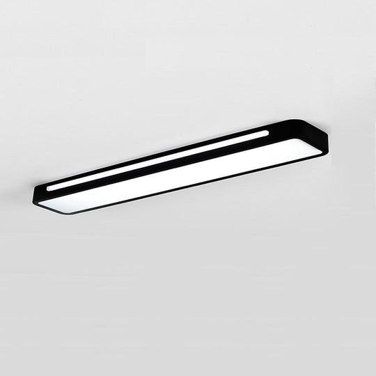 Black White Rectangular LED Flush Mount Ceiling Light