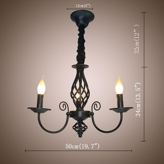 Triple Candles Shape Farmhouse Candelabra Pendant Light LED Oil Rubbed Bronze