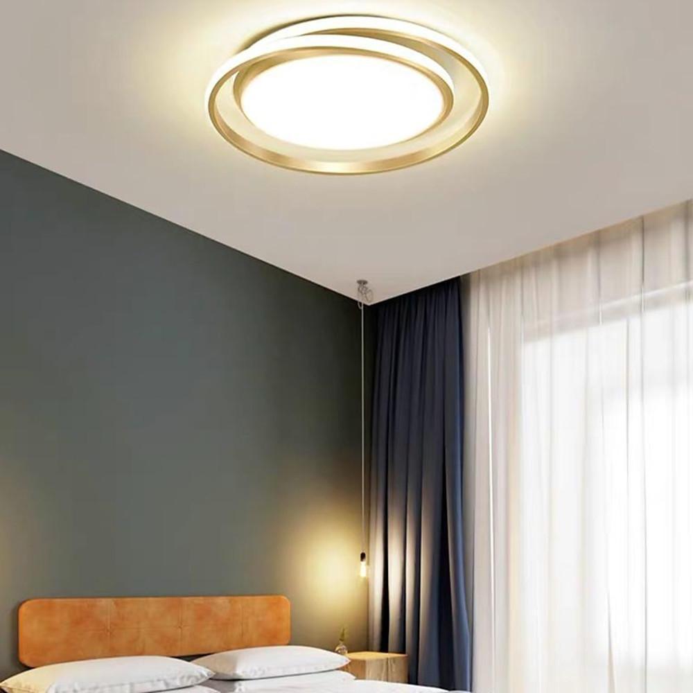 Creative Circular LED Modern Black Gold Flush Mount Ceiling Light