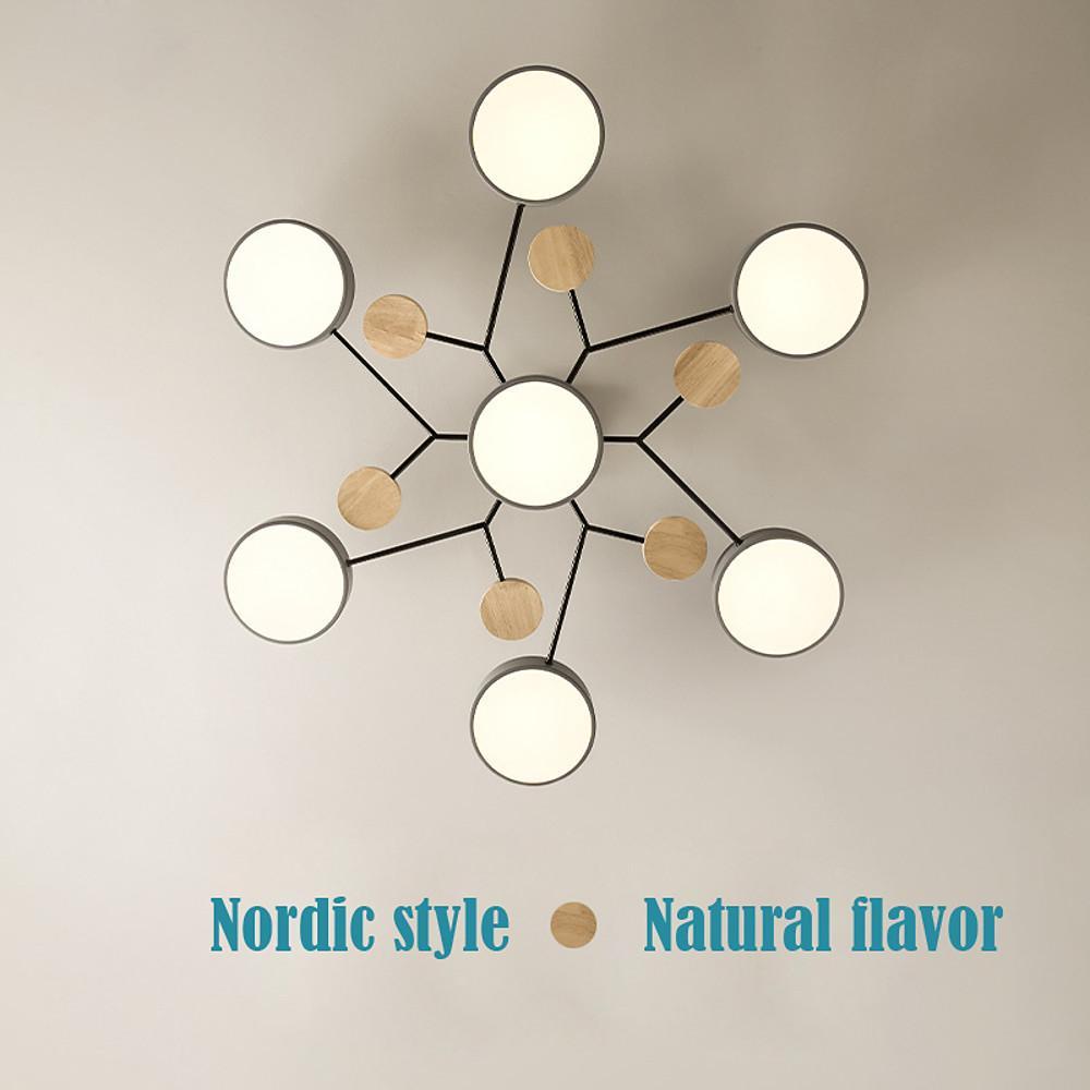 Sputnik – Artistic Metal and Wood Chandelier for Kids Room, Bedroom, and Living Spaces