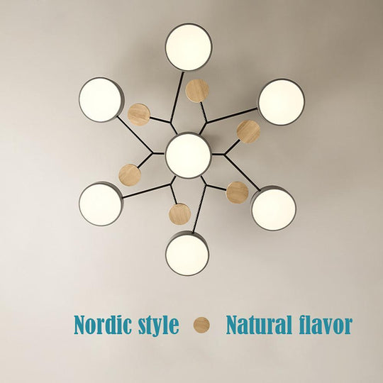 Sputnik – Artistic Metal and Wood Chandelier for Kids Room, Bedroom, and Living Spaces