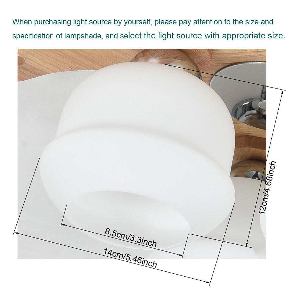 Globes Cluster Modern Wood Glass LED Flush Mount Ceiling Light